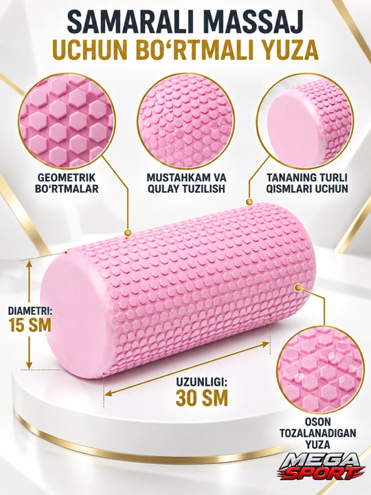 Ko‘pikli materialdan tayyorlangan massaj roligi - mushaklar uchun sport massaj roligi