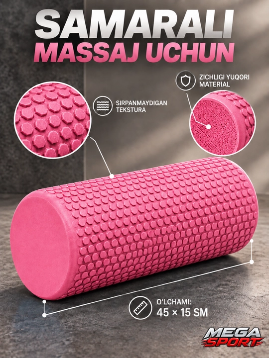 Ko‘pikli materialdan tayyorlangan massaj roligi - mushaklar uchun sport massaj roligi