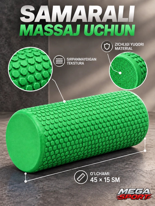 Ko‘pikli materialdan tayyorlangan massaj roligi - mushaklar uchun sport massaj roligi