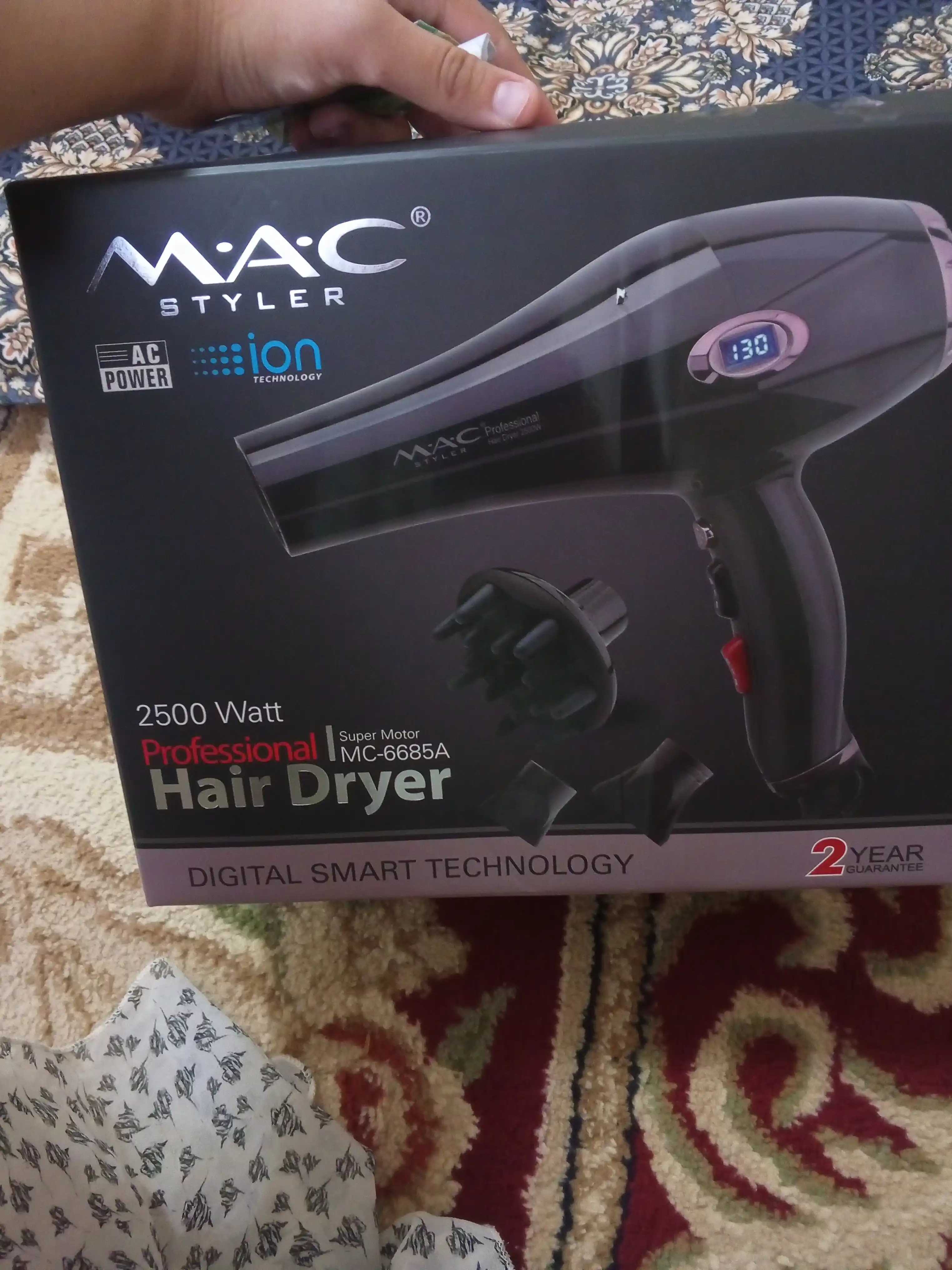 Professional fen soch quritgich MAC styler MC-6641, quritish va turmaklash uchun, 2400W
