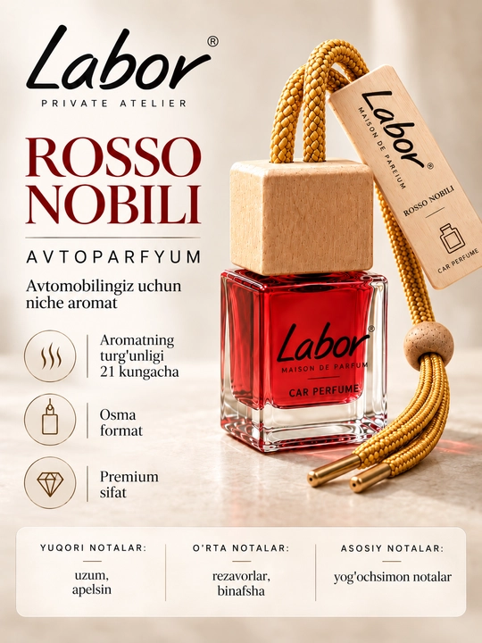 Автомобильный парфюм Labor Rosso Nobile, ароматизатор в машину