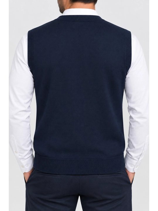 Erkaklar trikotaj nimchasi, tugmali yengsiz, bahor-kuz, XL-5XL