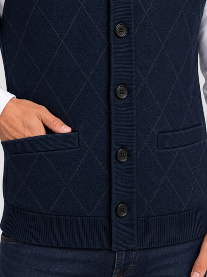 Erkaklar trikotaj nimchasi, tugmali yengsiz, bahor-kuz, XL-5XL