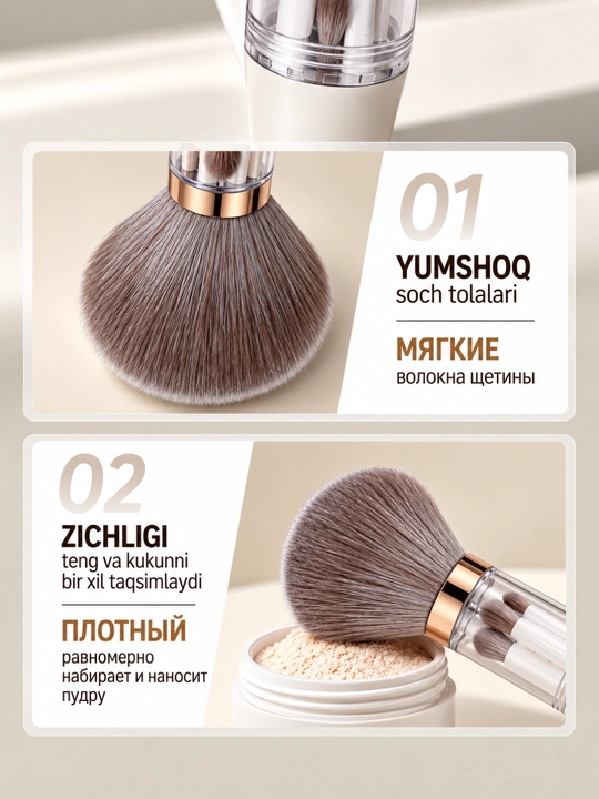 5 tasi 1 da ko‘chma makiyaj cho‘tkalari to‘plami