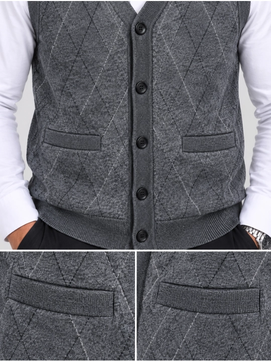 Erkaklar trikotaj nimchasi, tugmali yengsiz, bahor-kuz, XL-5XL