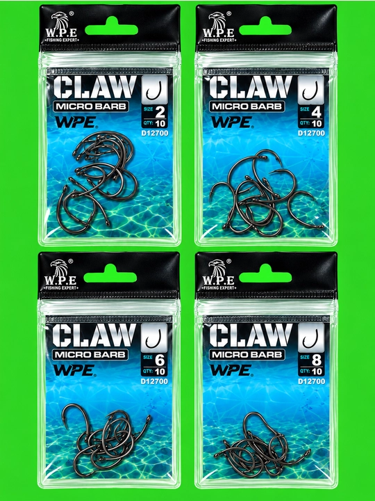 W.P.E CLAW D12700 Banan Micro Barb POWERTR — Прочные карповые крючки карпа сазана и амура