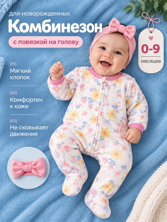 O‘g‘il va qiz bolalar uchun 2 ta uzun kombinezon va shapka