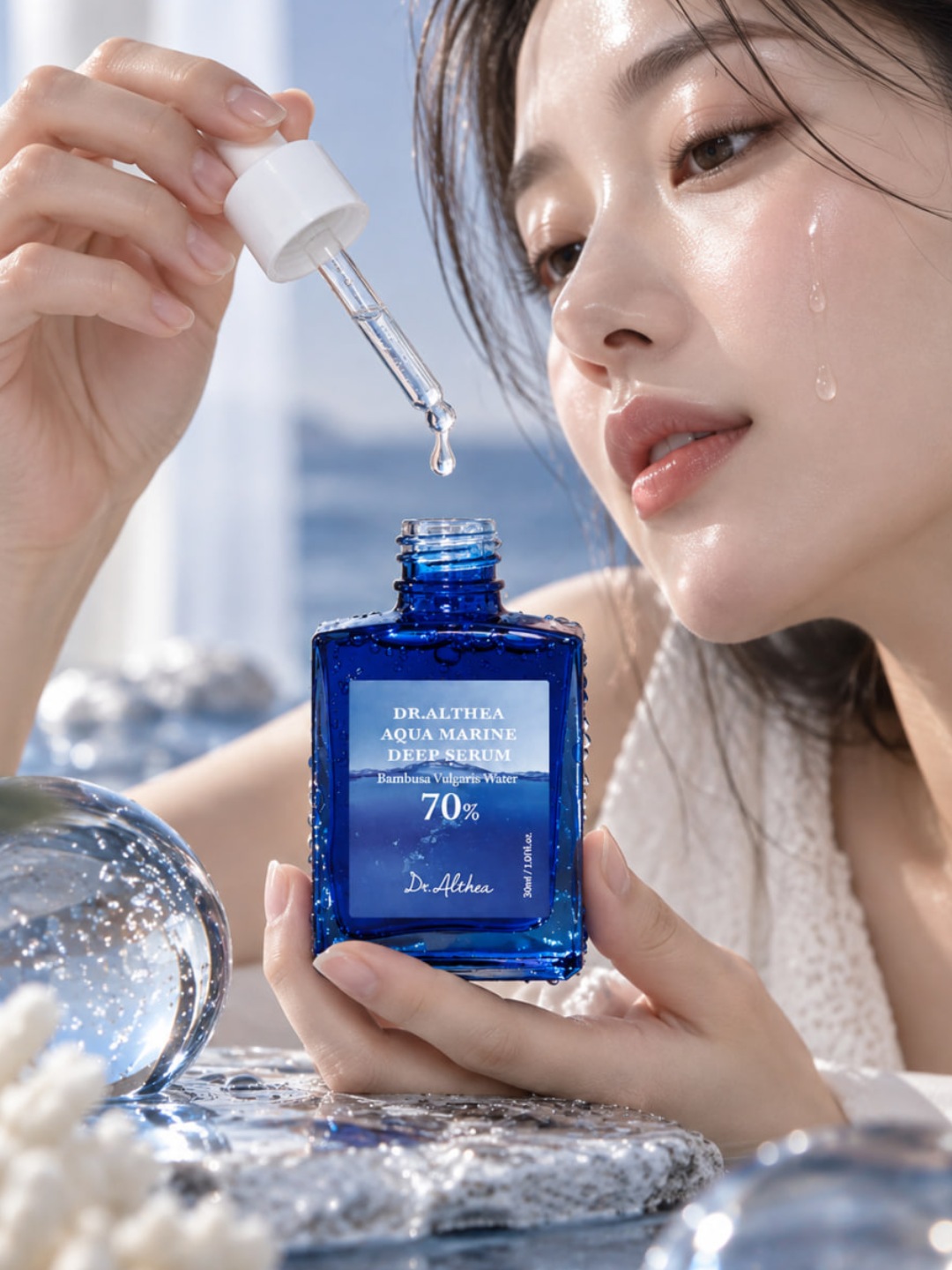 Terini chuqur namlash uchun intensiv zardob Dr.Althea Aqua Marine Deep Serum, 30 ml