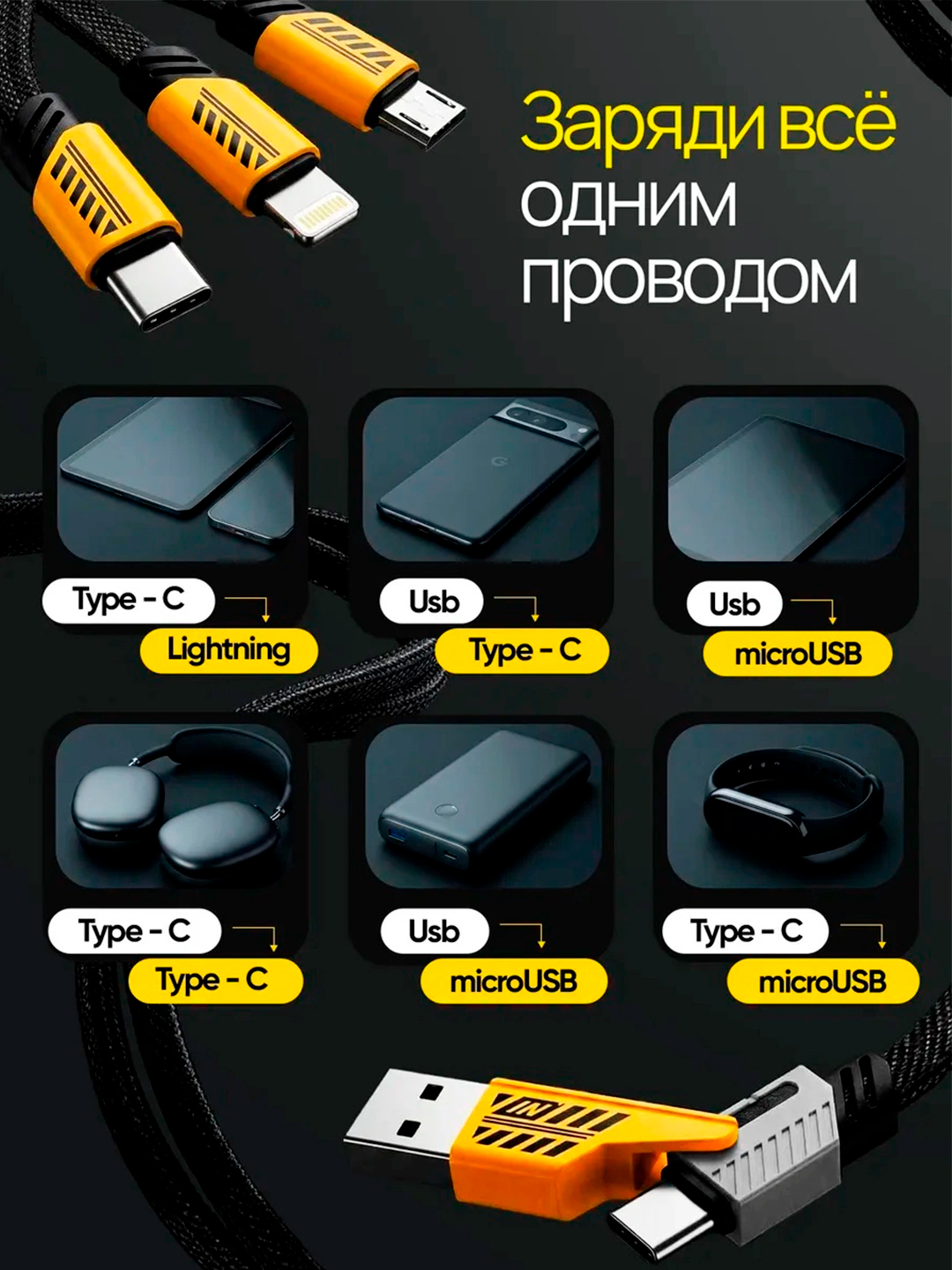 Кабель для быстрой зарядки Android-телефонов с подставкой Type-C Type-C 240 Вт