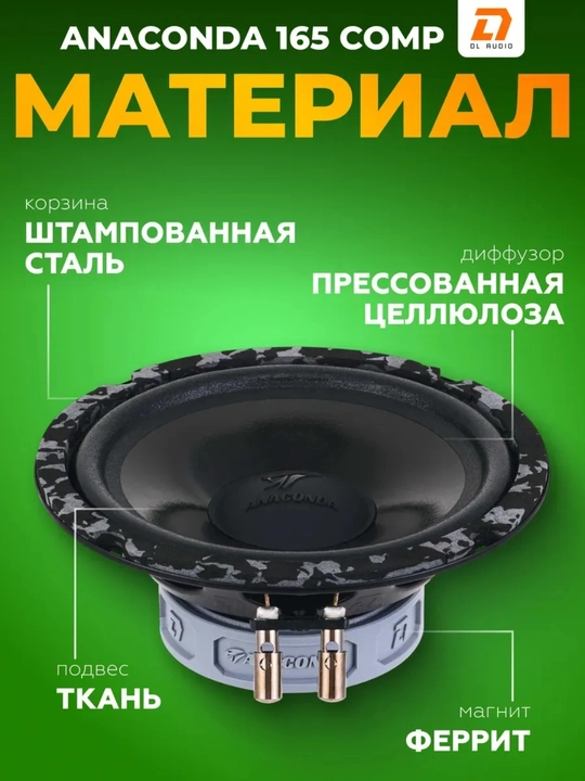 Динамики 16 см автомобильные компонентные DL AUDIO Anaconda 165 Comp