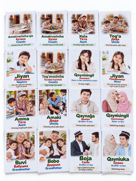 Развивающие карточки для детей на 3 языках, Aqlli Kids