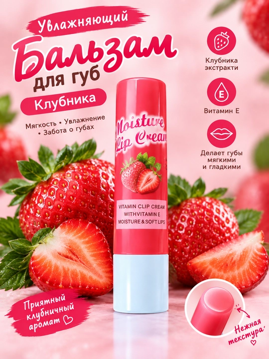 Lablar uchun vitaminli balzam, E vitamini bilan, namlovchi va yumshatuvchi - 