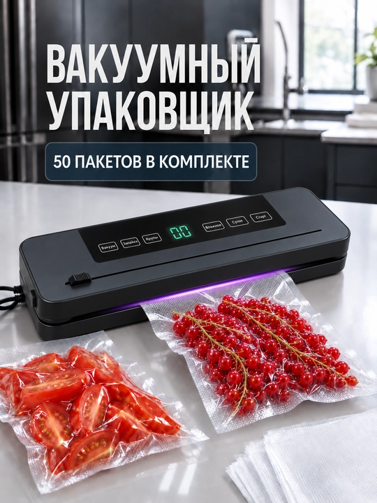 Вакууматор для продуктов, вакуумный упаковщик и запайщик пакетов