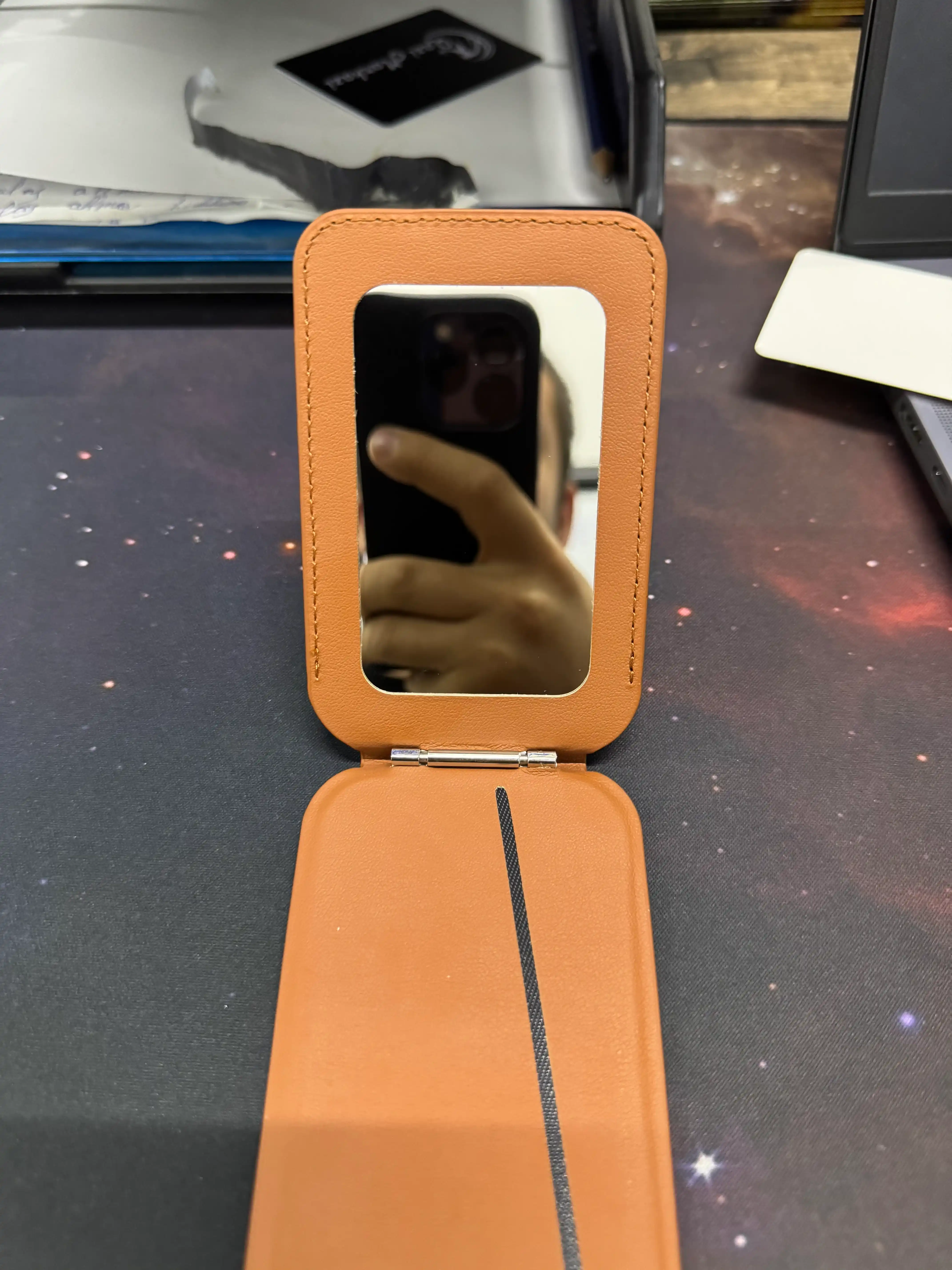 IPhone uchun magnitli karta hamyon, telefon stendi, oynali eko charm g‘ilof