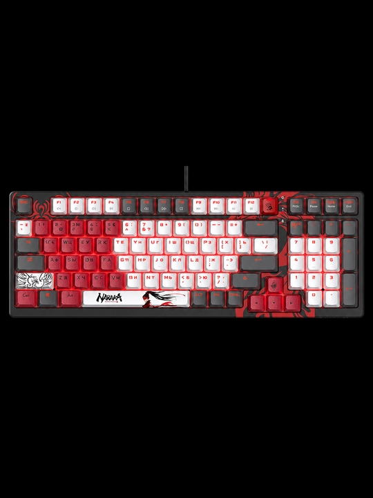 Bloody S98 Naraka  механическая игровая RGB-клавиатура, BLMS Red Plus, Hot-Swap, 98 клавиш