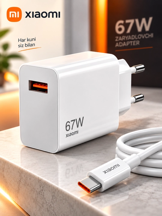 33W 67W 120W zaryadlovchi adapter + Type-C kabel