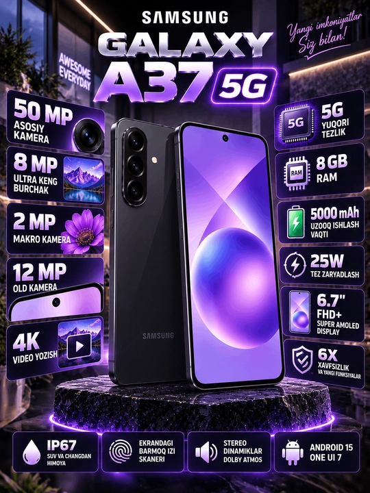 Samsung Galaxy A37 5G -- AMOLED, 50 MP kamera