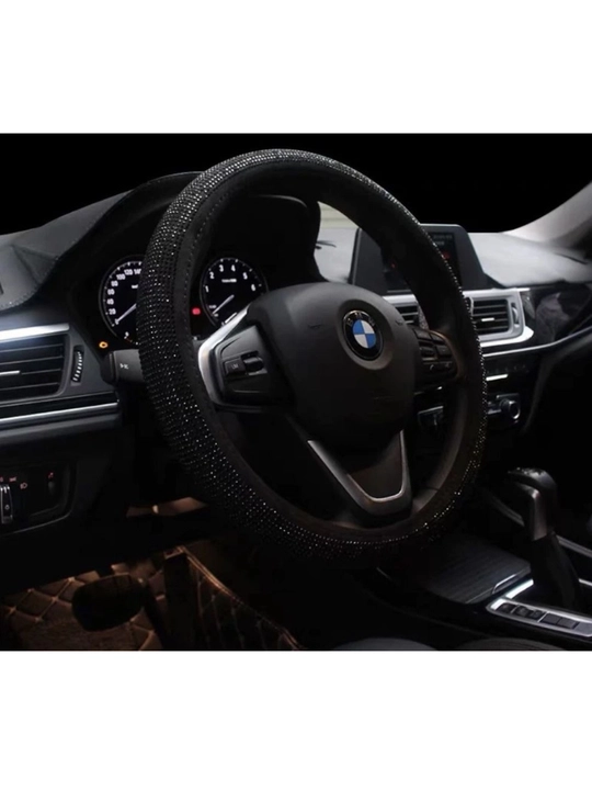 Olmos toshli avtomobil rul qoplamasi, sirpanmaydigan yumshoq premium rul chexoli - 