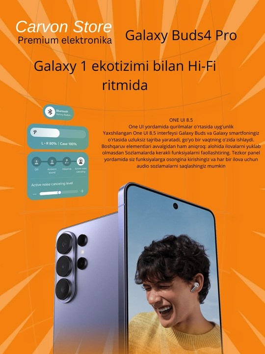 Samsung Buds 4 Pro, ANC, HI-FI Audi, Galaxy AI Wireless Power IP67
