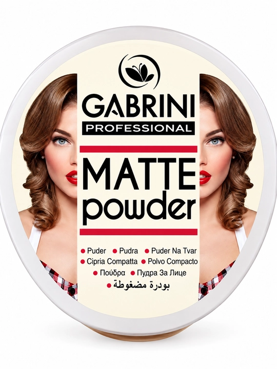 Pudra, yuz uchun upa Gabrini Matte Powder, suvga chidamli, matlashtiruvchi, 12 g