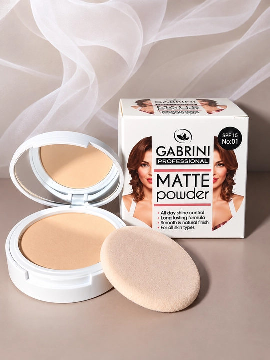 Pudra, yuz uchun upa Gabrini Matte Powder, suvga chidamli, matlashtiruvchi, 12 g