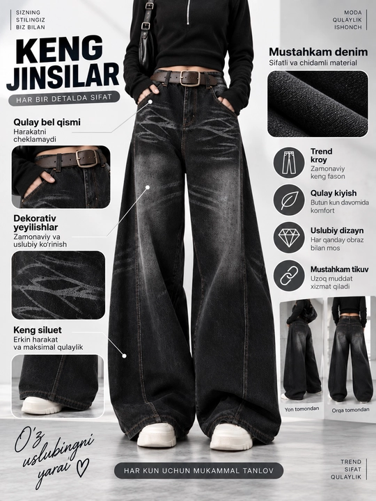 Ayollar Y2K jinsi shimlari, keng, oversize, baggi shimlar ayollar uchun jinsi