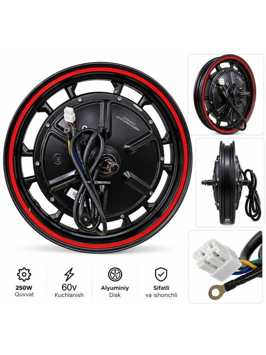 Elektr skuter va mopedlar uchun motor-g‘ildirak (Hub Motor) - 