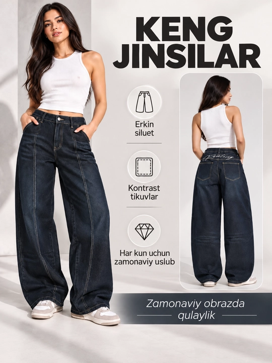 Ayollar Y2K jinsi shimlari, keng, oversize, baggi shimlar ayollar uchun jinsi - 