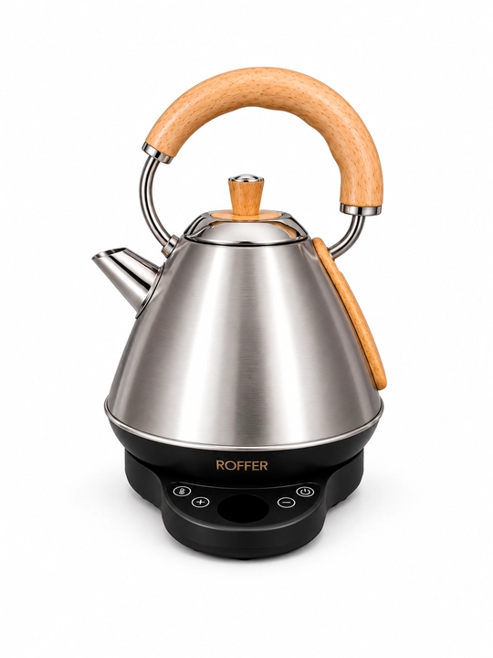 ROFFER RFK-K21D elektr choynak, 1 l, 1200 Vt, 304 zanglamaydigan po‘lat