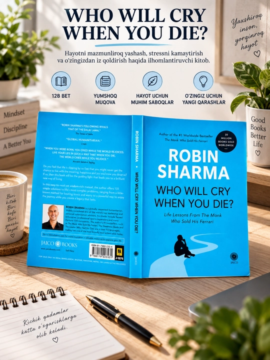 Who will cry when you die? Robin Sharma (Kitob ingliz tilida)