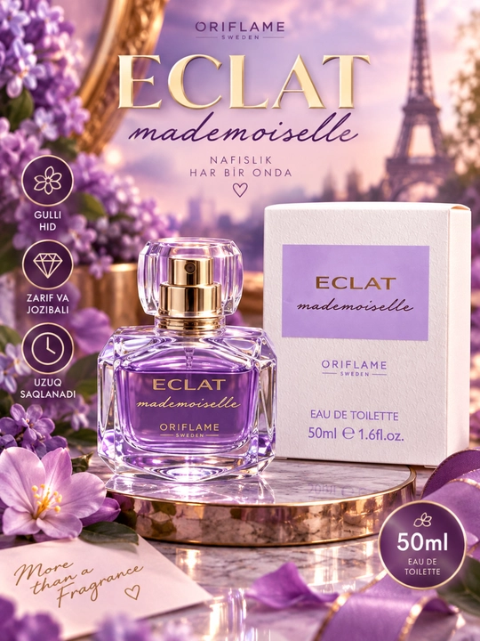 Женские духи Eclat Mademoiselle, 50 мл - нежный и женственный аромат - 