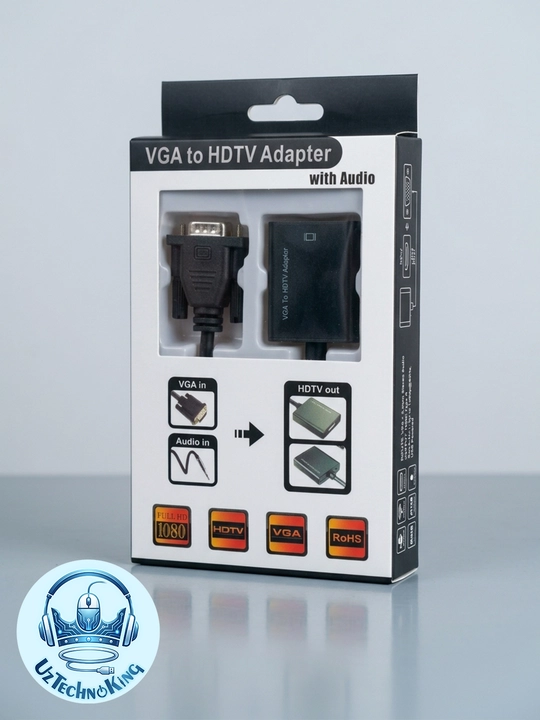 VGA-HDMI adapter 1080P audio bilan: kompyuterni TV va proyektorga ulang! - 