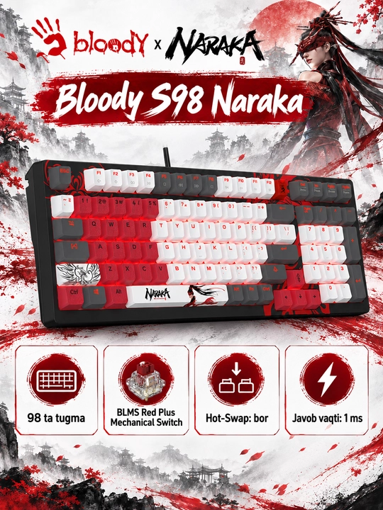Bloody S98 Naraka mexanik klaviaturasi