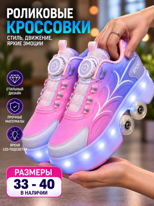 O‘g‘il bolalar va qizlar uchun sport bilan shug‘ullanish uchun rolikli krossovkalar