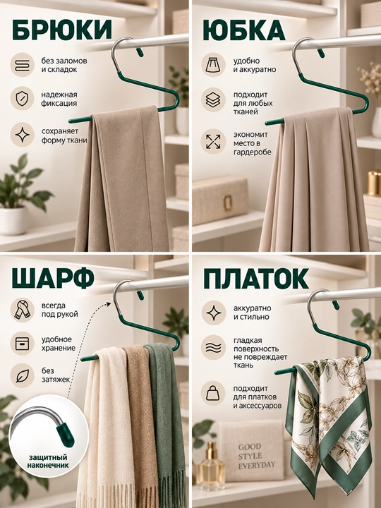 Вешалки для одежды, плечики металлические, антискользящие силиконовые, комплект 10 шт