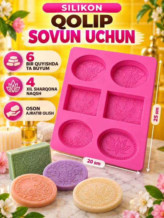 Sovun uchun silikon qolip, qo‘lda tayyorlangan sovun uchun silikon qolip