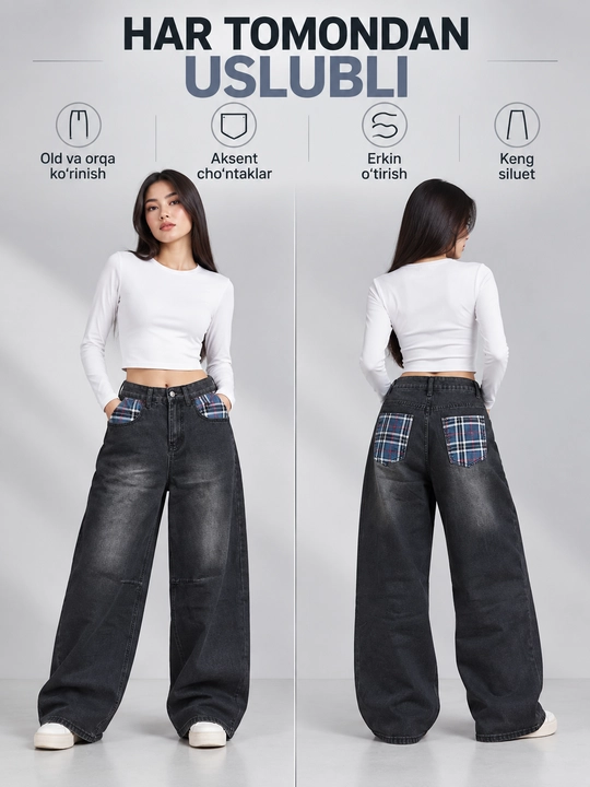 Ayollar Y2K jinsi shimlari, keng, oversize, baggi shimlar ayollar uchun jinsi