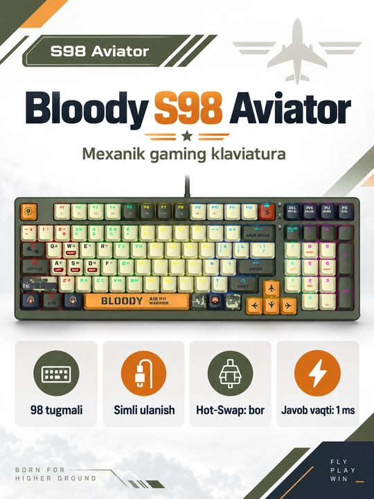 Bloody S98 Naraka mexanik klaviaturasi