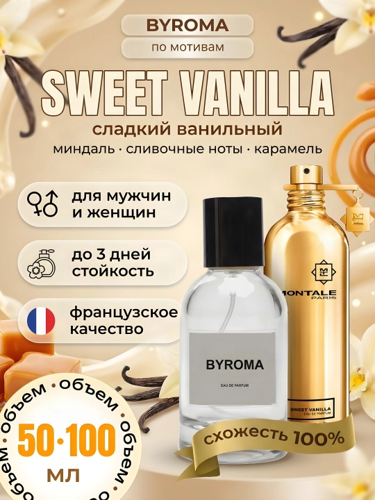Парфюм унисекс по мотивам Sweet Vanilla, стойкие духи, парфюмерная вода 50/100 мл - 