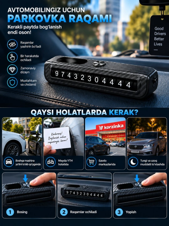 Табличка с номером телефона для автомобиля, парковочная автовизитка T13