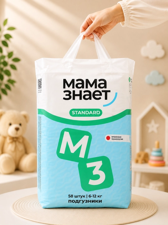 Mama Znayet bolalar uchun Standart tagliklar,S,M,L,XL o'lchamlarda