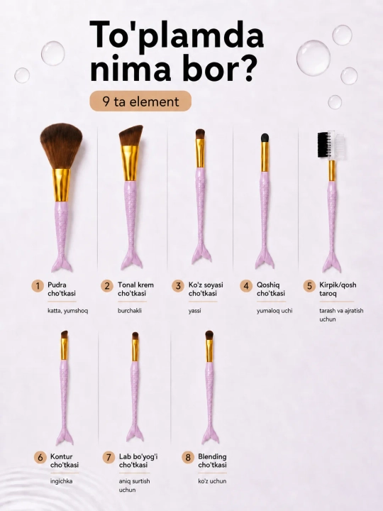 Набор кистей для макияжа со спонжем, косметические кисточки для лица