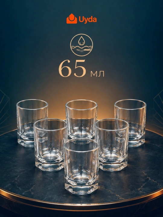 Стаканы шот стопки Pasabahce Tango 65 мл набор 6 шт для крепких напитков