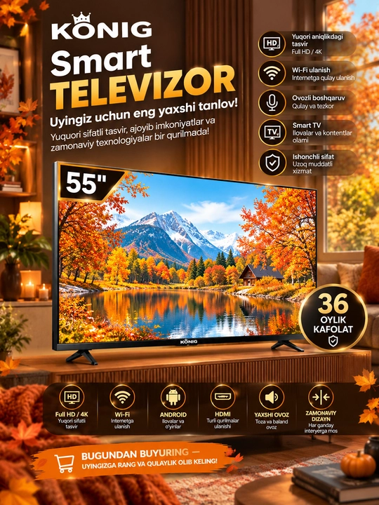 Televizor Konig Led 55KUW-9000 Smart - 