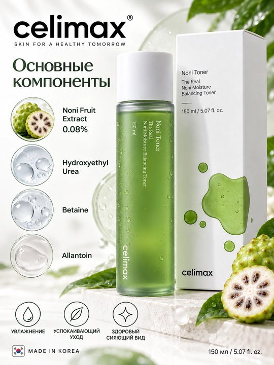 Yuz uchun toner CELIMAX The Real Noni Moisture Balancing Toner, 150 ml