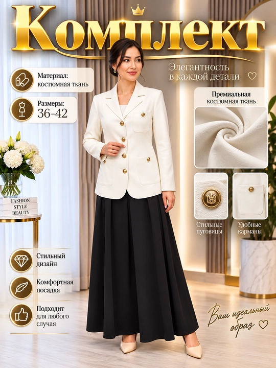 Ayollar kostyum-yubkasi. Ayollar to‘plami. Yubkali kostyum. Zamonaviy kostyum - 