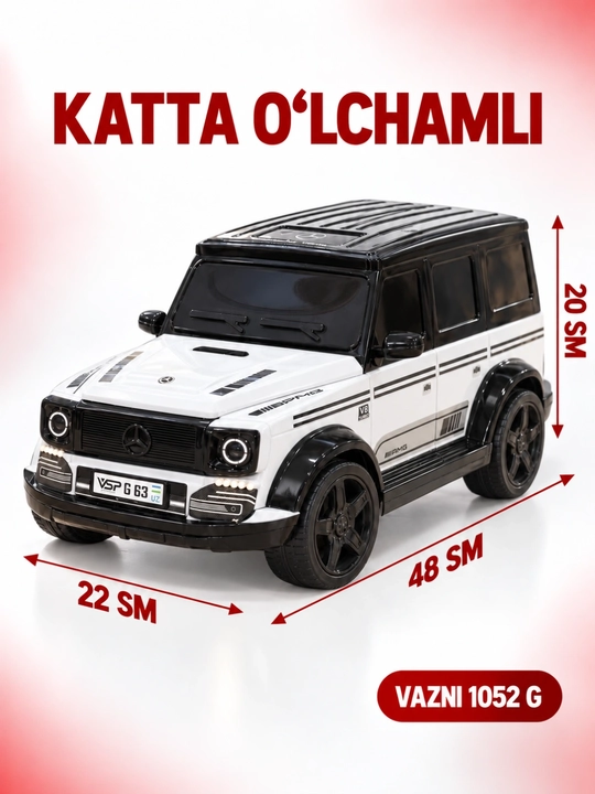 Sovg‘a uchun katta o‘lchamli Mercedes-Benz G63 AMG o‘yinchoq mashina, 48 sm - 