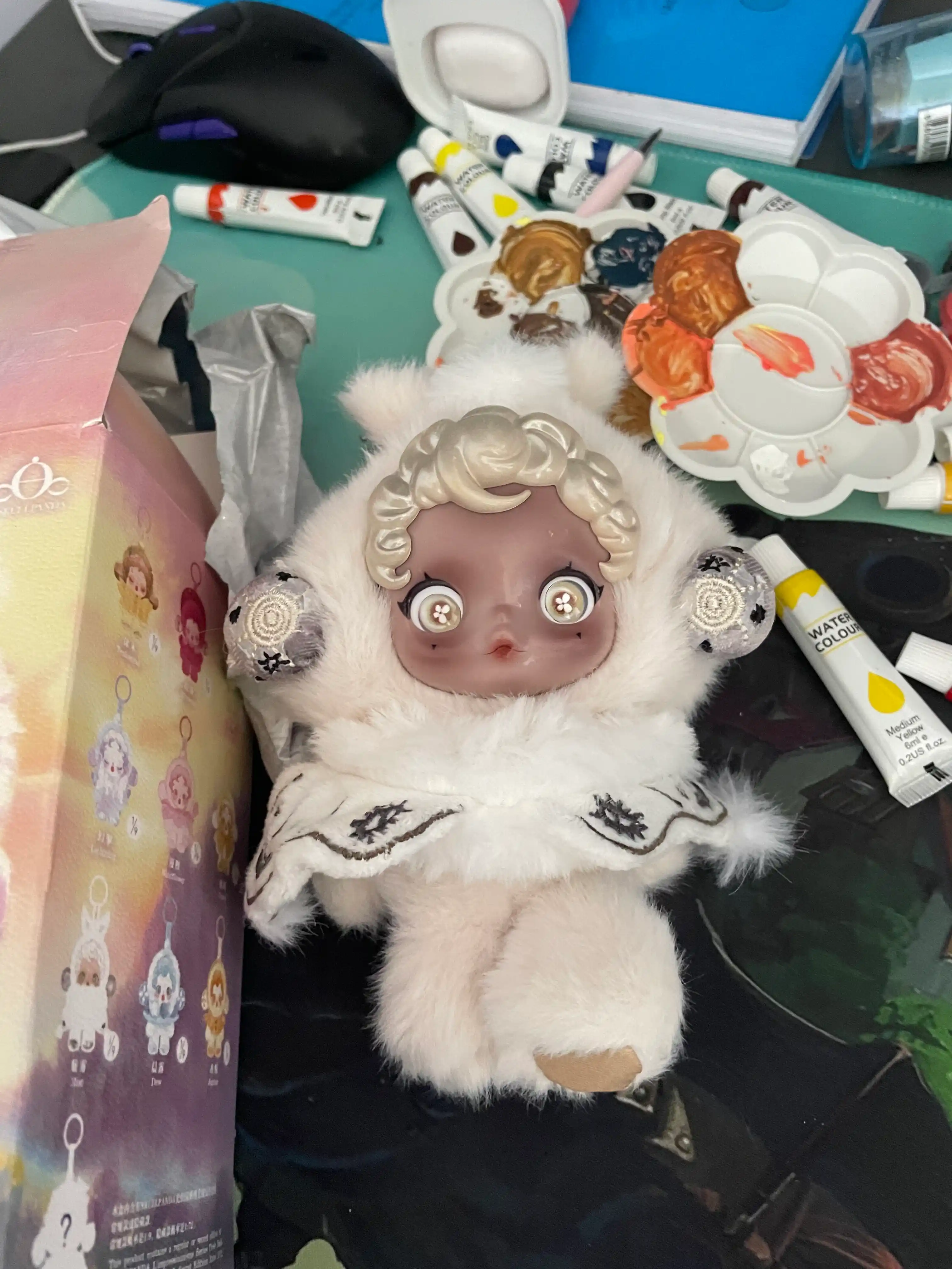 SKULLPANDA labubu kollektsiyallari yumshoq o'yinchoq to'plamlari, brelok