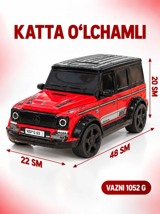 Sovg‘a uchun katta o‘lchamli Mercedes-Benz G63 AMG o‘yinchoq mashina, 48 sm