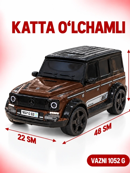 Mercedes-Benz G63 AMG katta o‘yinchoq mashinasi, sovg‘a sifatida
